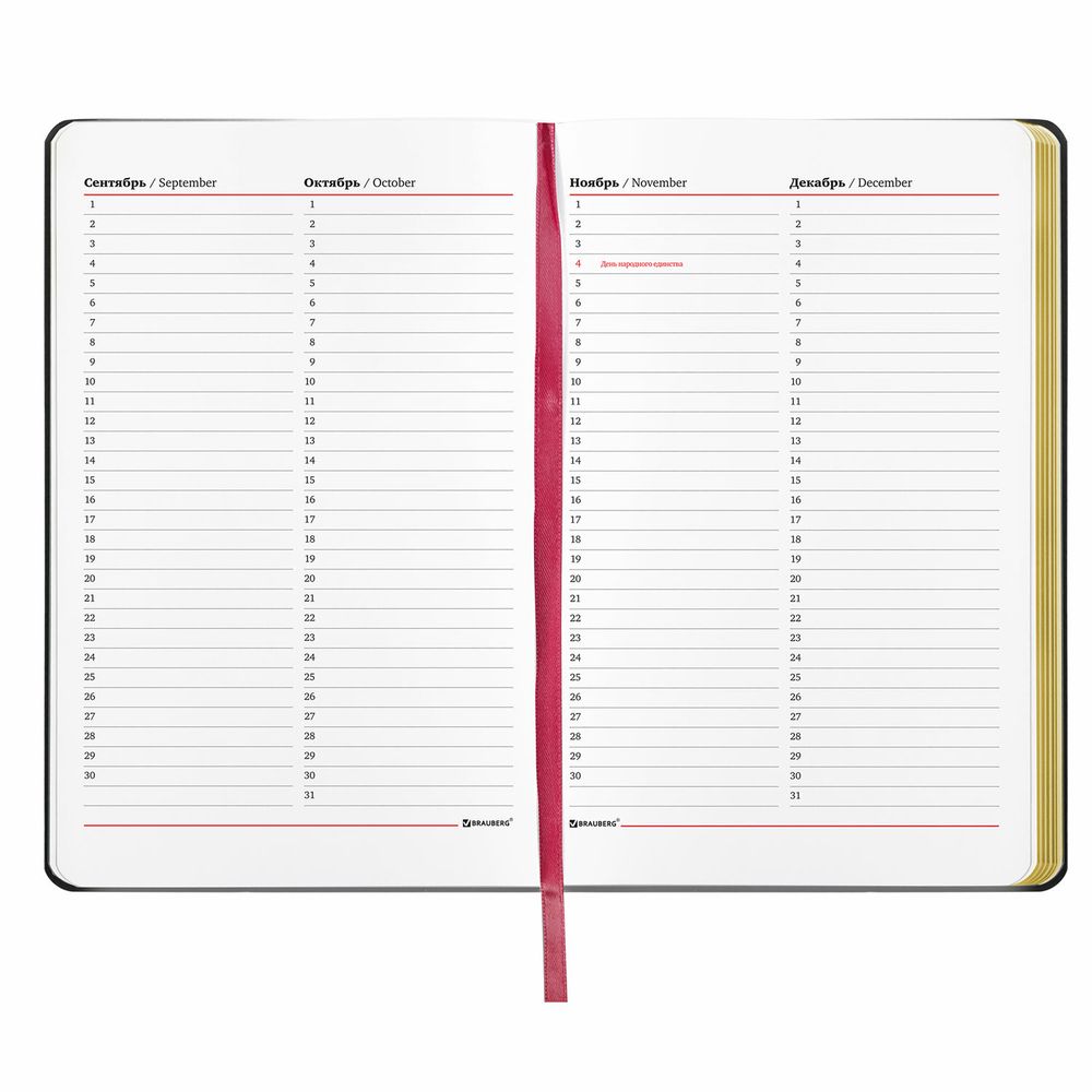 Ежедневник недатированный А5 (138х213 мм), BRAUBERG VISTA, под кожу, гибкий, 136 л., "Pomegranate"