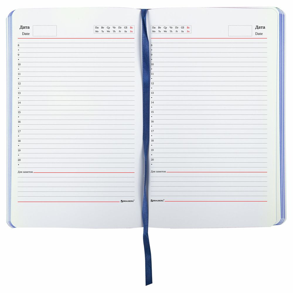 Ежедневник недатированный А5 (138х213 мм), BRAUBERG VISTA, под кожу, гибкий, 136 л., "Cranes"