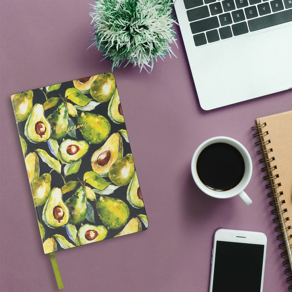 Ежедневник недатированный А5 (138х213 мм), BRAUBERG VISTA, под кожу, твердый, 136 л., "Avocado"