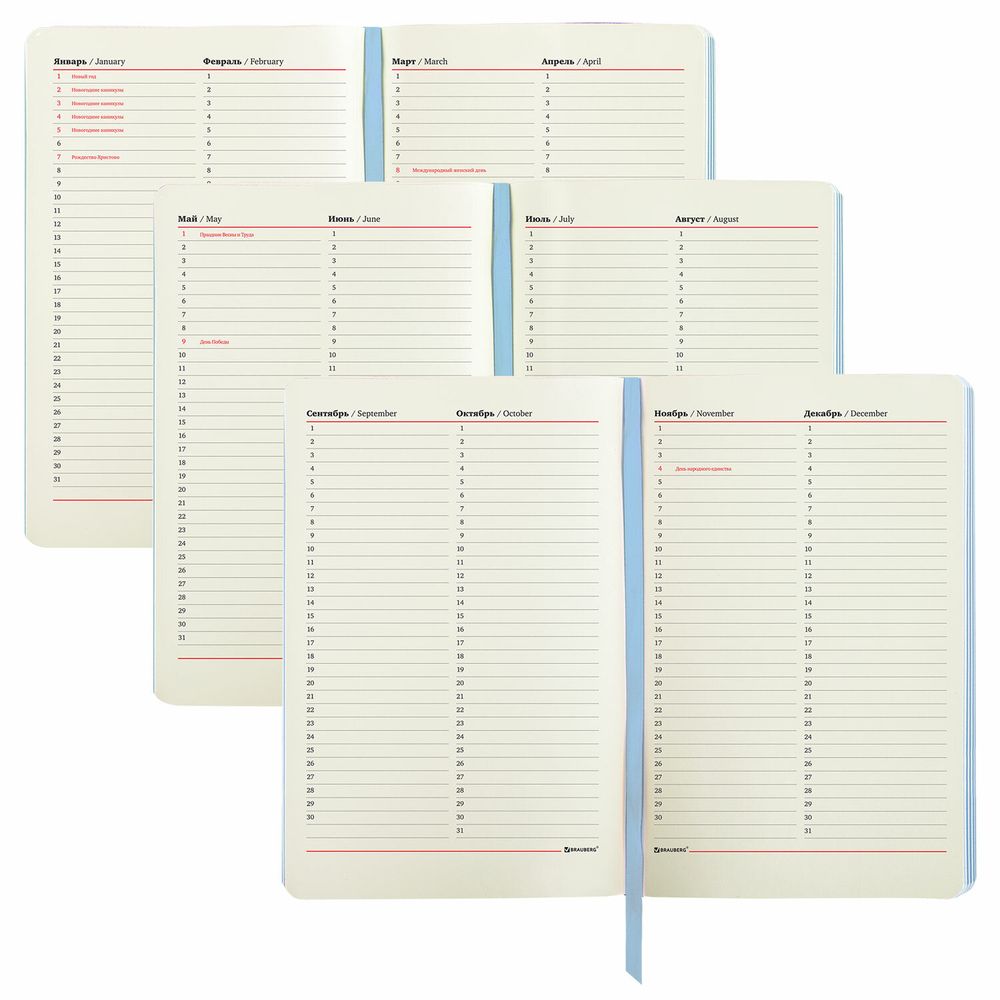 Ежедневник недатированный А5 (138х213 мм), BRAUBERG VISTA, под кожу, гибкий, 136 л., 