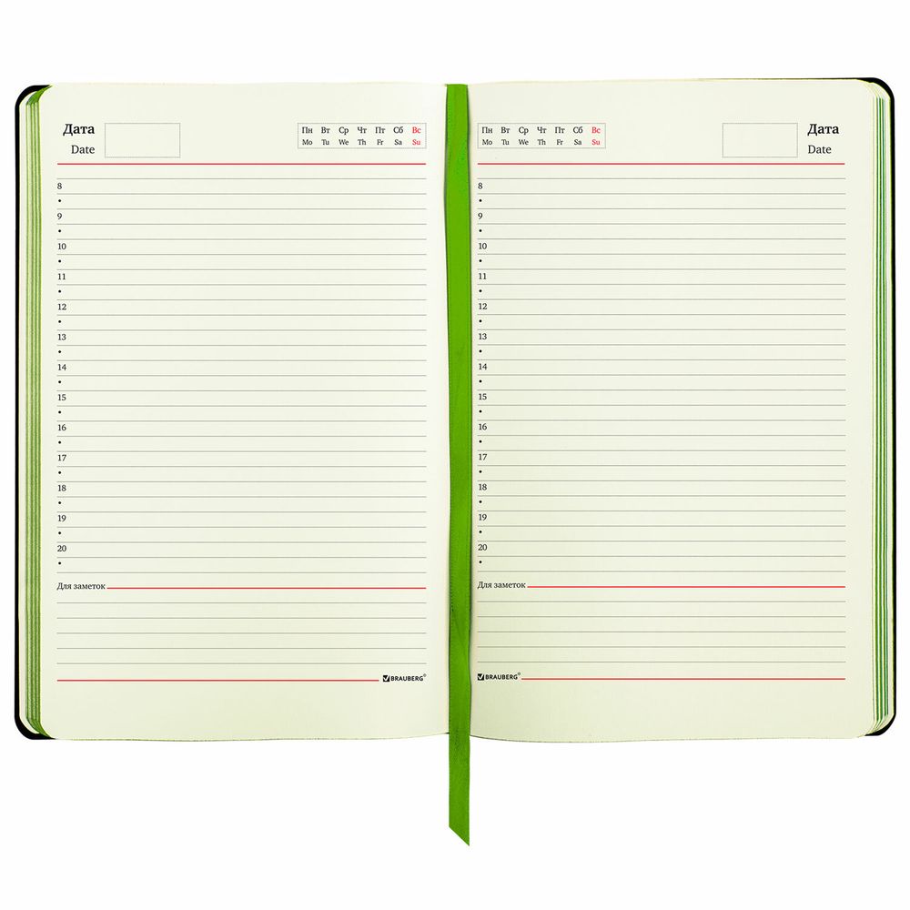 Ежедневник недатированный А5 (138х213 мм), BRAUBERG VISTA, под кожу, гибкий, 136 л., "Revival"