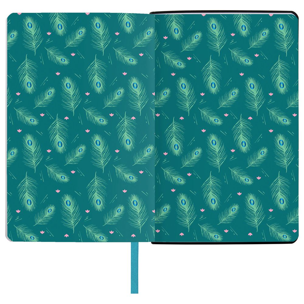 Ежедневник недатированный А5 (138х213 мм), BRAUBERG VISTA, под кожу, гибкий, 136 л., "Peacocks"