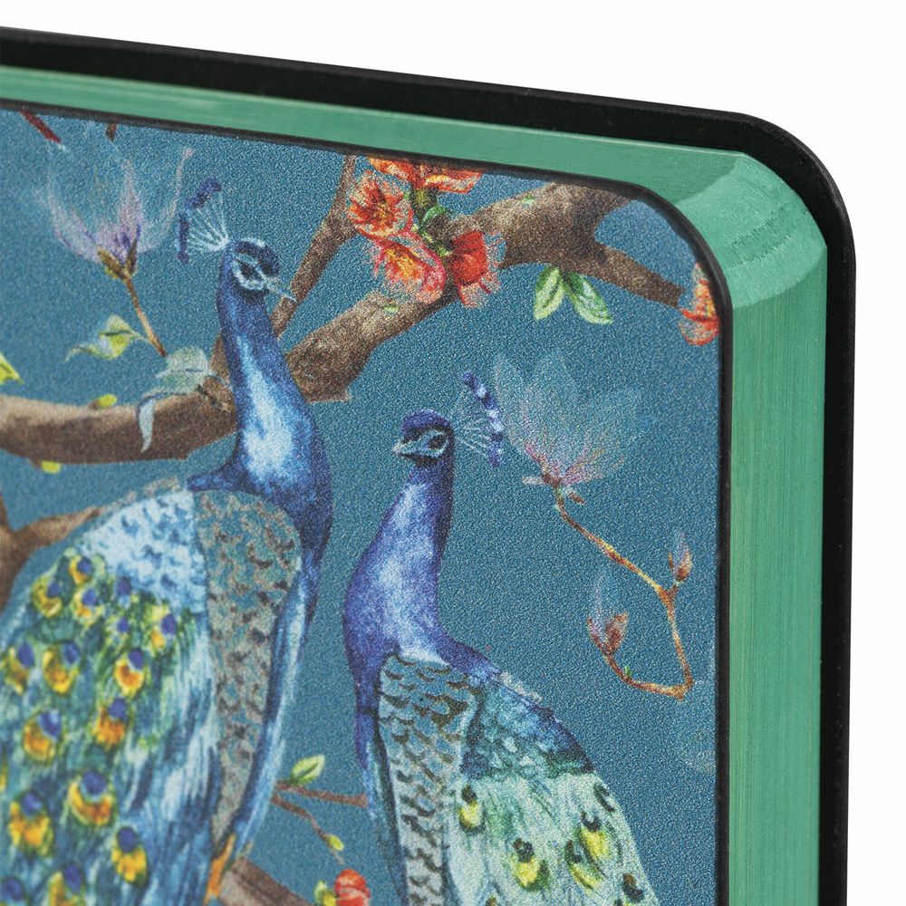 Ежедневник недатированный А5 (138х213 мм), BRAUBERG VISTA, под кожу, гибкий, 136 л., "Peacocks"