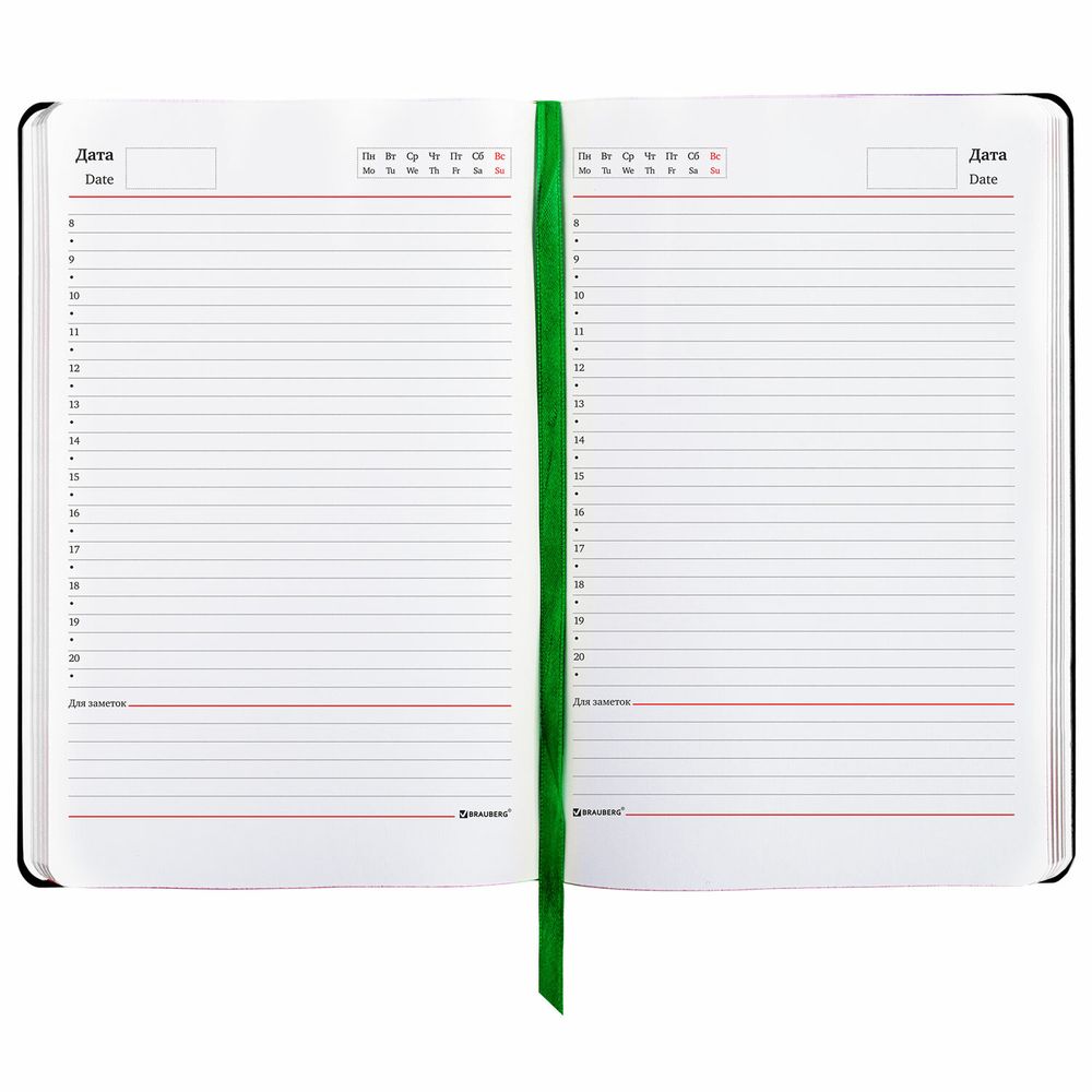 Ежедневник недатированный А5 (138х213 мм), BRAUBERG VISTA, под кожу, гибкий, 136 л., "Spirit"