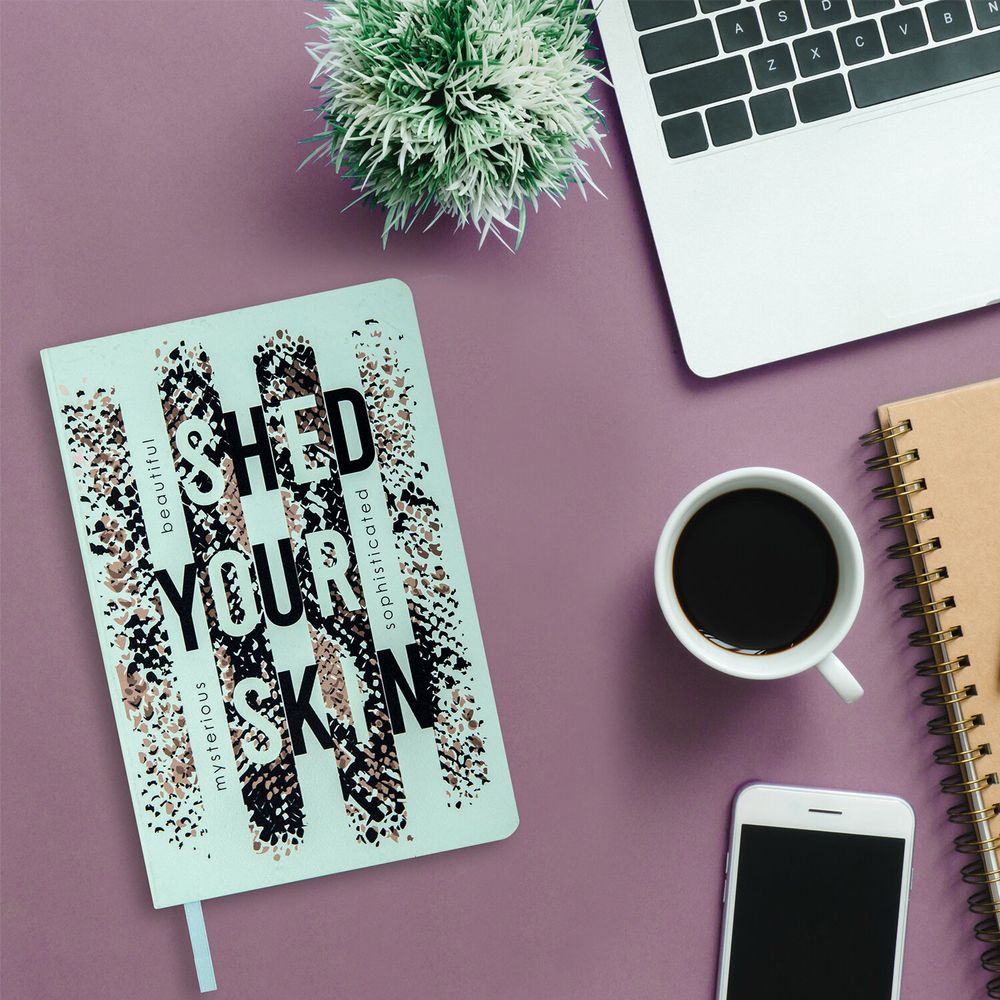 Ежедневник недатированный А5 (138х213 мм), BRAUBERG VISTA, под кожу, гибкий, 136 л., "Shed your skin"