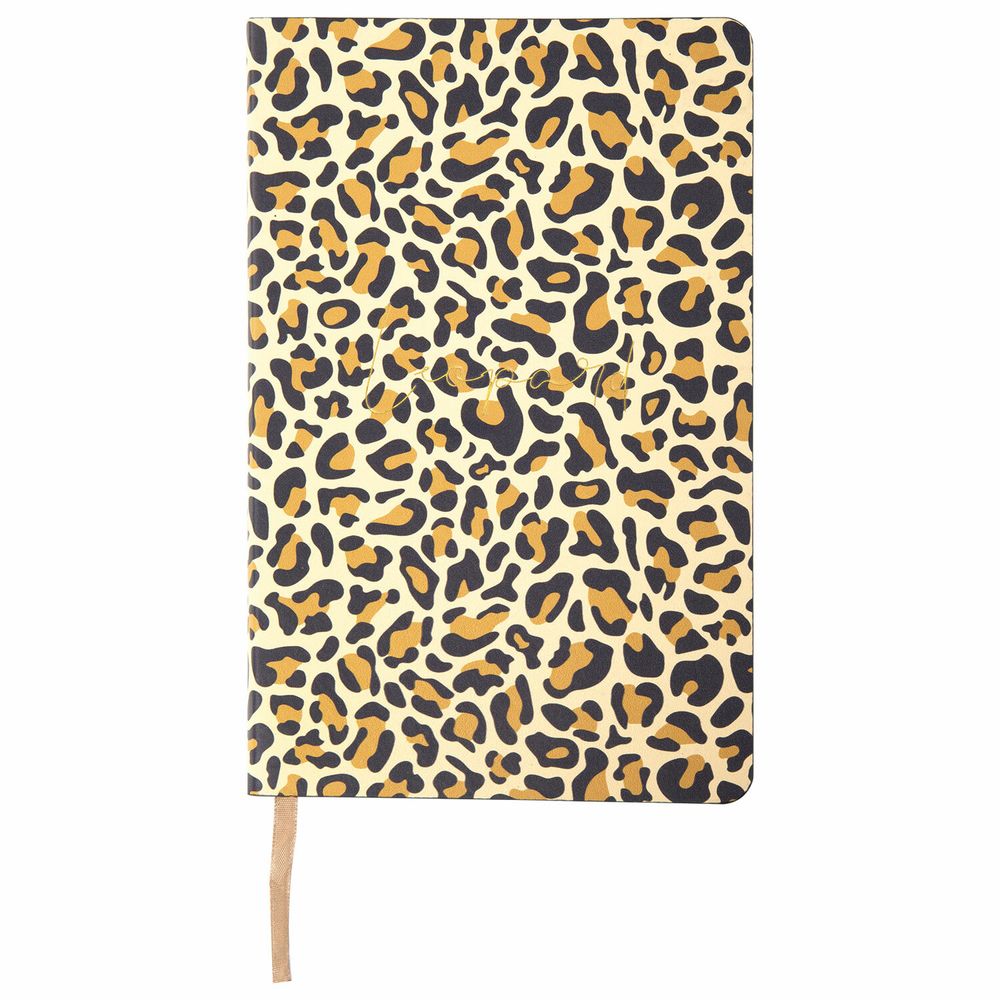 Ежедневник недатированный А5 (138х213 мм), BRAUBERG VISTA, под кожу, гибкий, 136 л., "Leopard"