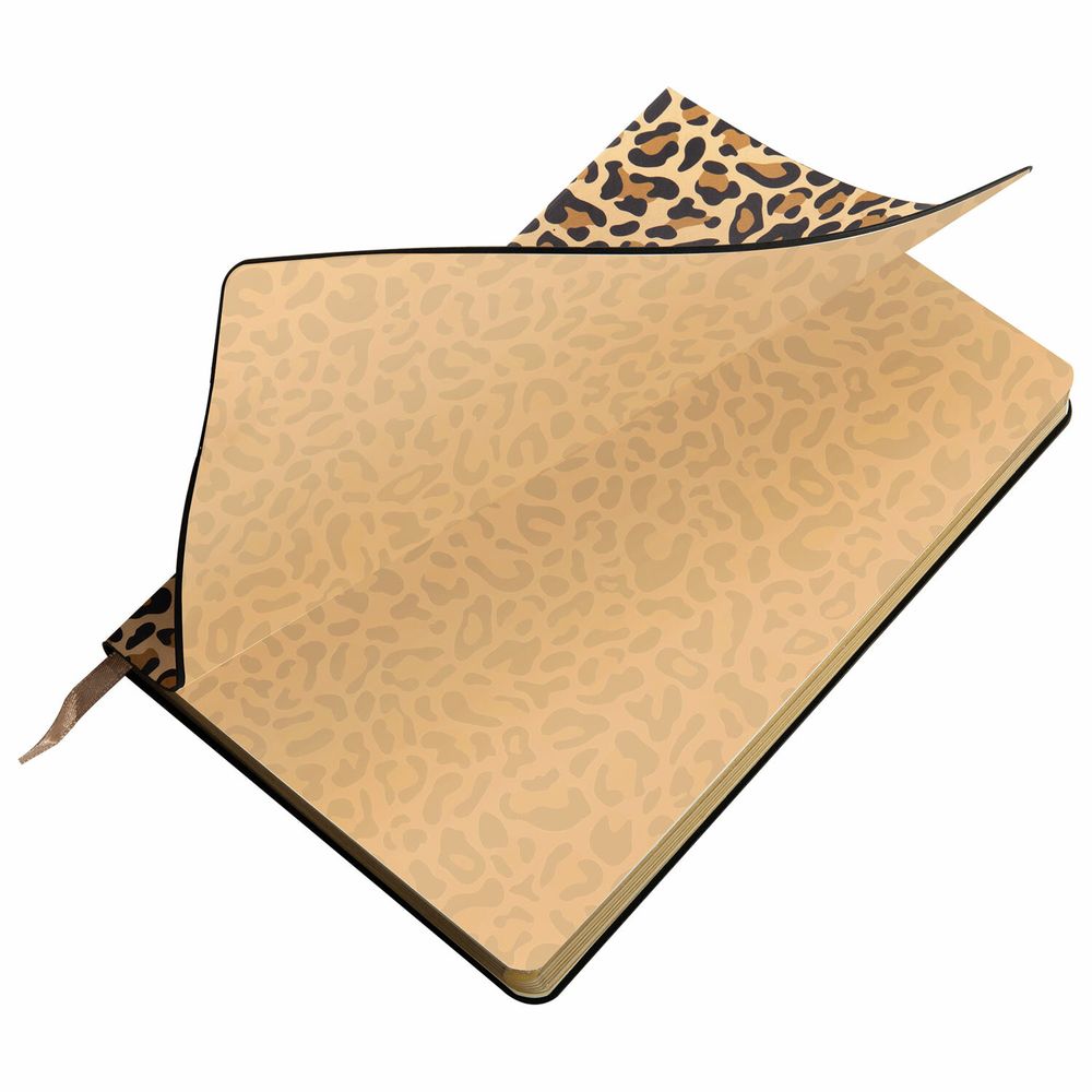 Ежедневник недатированный А5 (138х213 мм), BRAUBERG VISTA, под кожу, гибкий, 136 л., "Leopard"