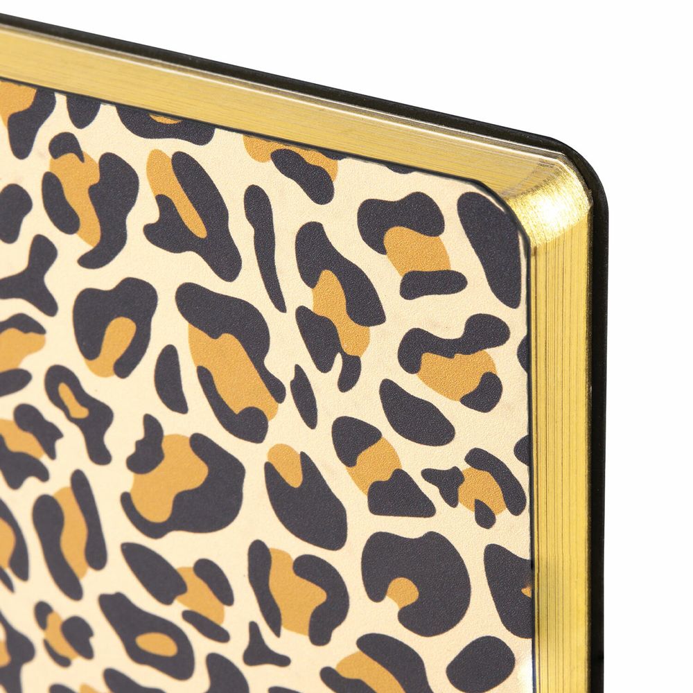 Ежедневник недатированный А5 (138х213 мм), BRAUBERG VISTA, под кожу, гибкий, 136 л., "Leopard"