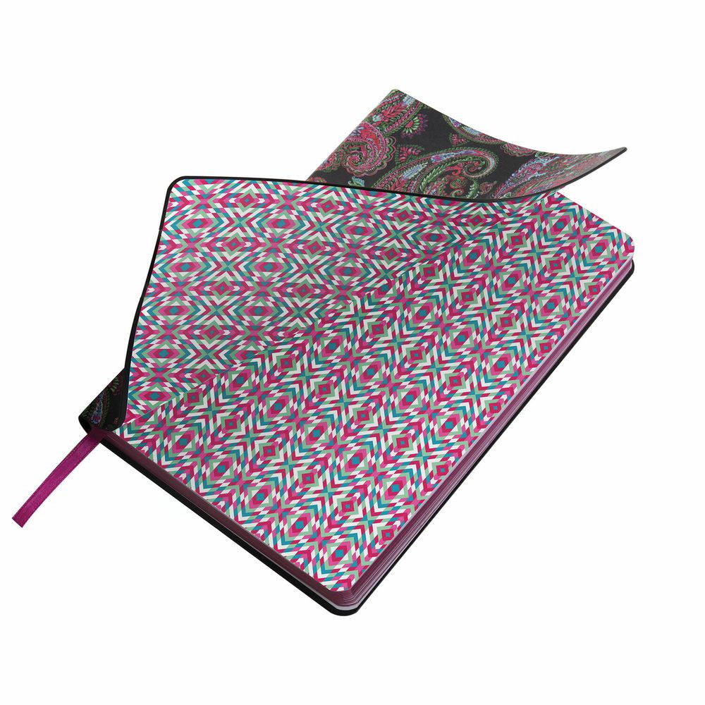 Ежедневник недатированный А5 (138х213 мм), BRAUBERG VISTA, под кожу, гибкий, 136 л., "Paistley"