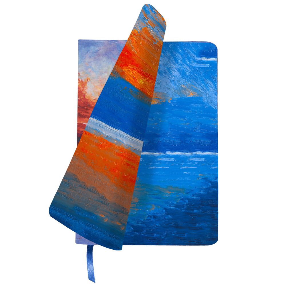 Ежедневник недатированный А5 (138х213 мм), BRAUBERG VISTA, под кожу, гибкий, 136 л., "Sunset at sea"