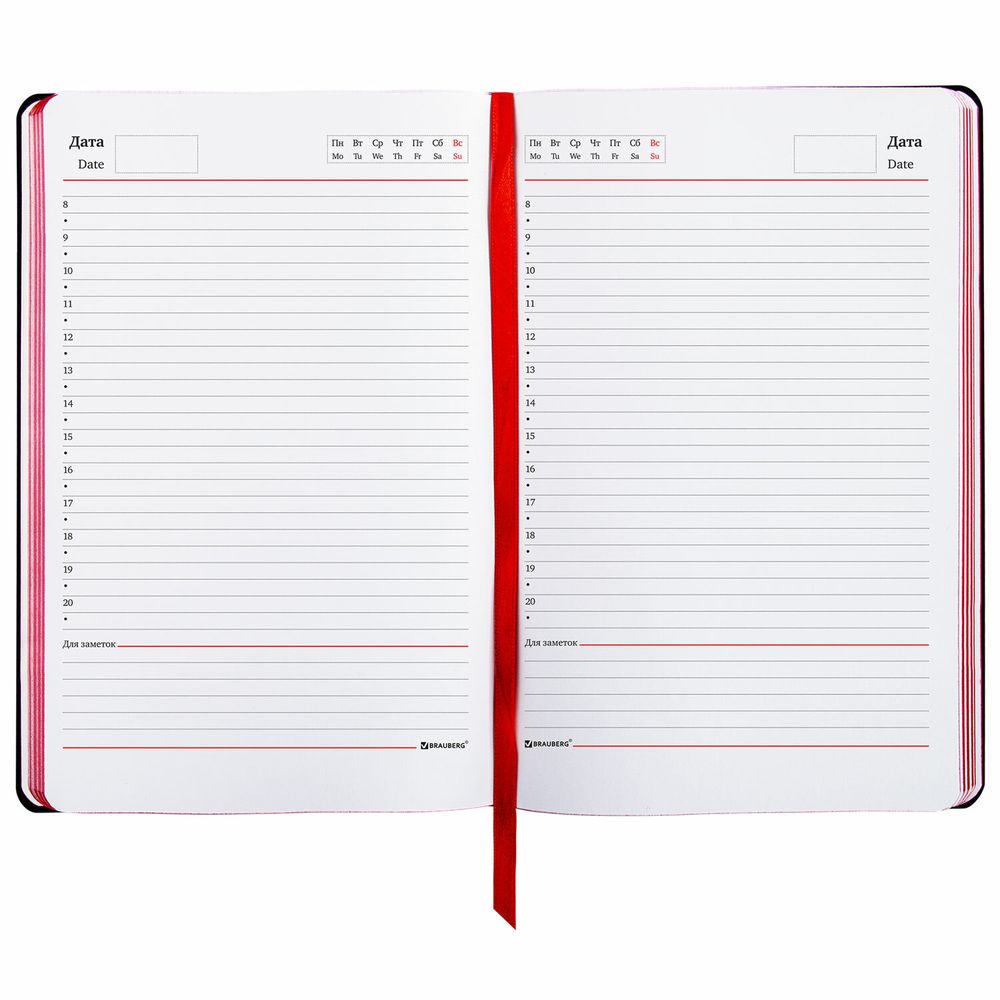 Ежедневник недатированный А5 (138х213 мм), BRAUBERG VISTA, под кожу, гибкий, 136 л., "Jazz"