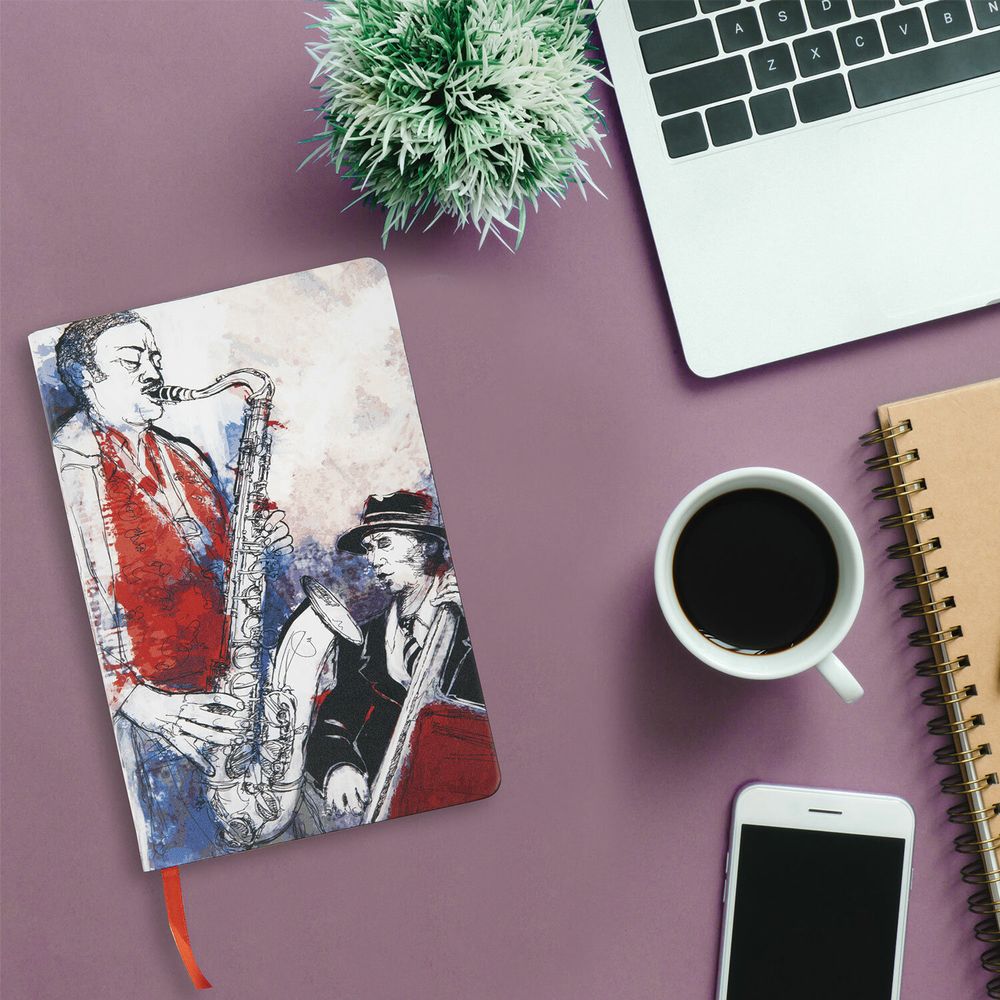 Ежедневник недатированный А5 (138х213 мм), BRAUBERG VISTA, под кожу, гибкий, 136 л., "Jazz"