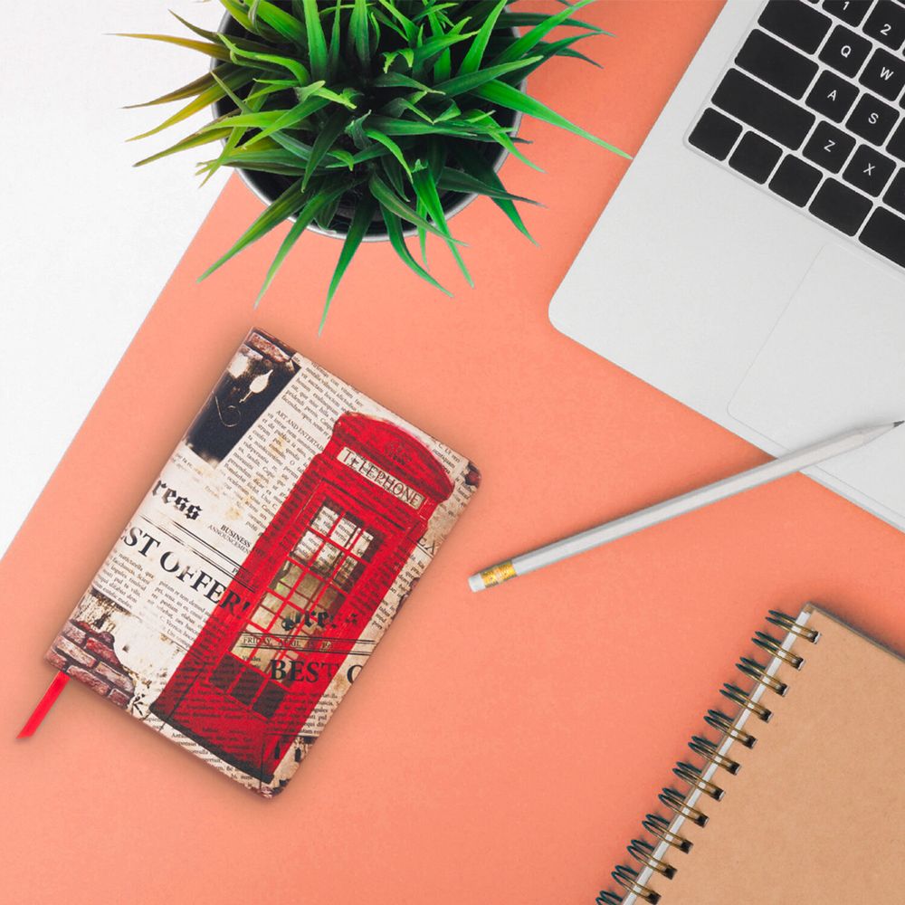 Ежедневник недатированный B6 (127х186 мм), BRAUBERG VISTA, под кожу, гибкий, 136 л., "Good old England"