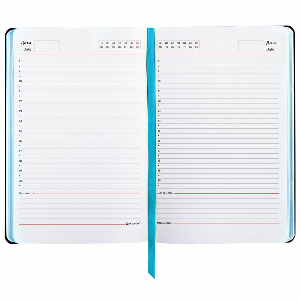 Ежедневник недатированный B6 (127х186 мм), BRAUBERG VISTA, под кожу, гибкий, 136 л., "Great Britain"