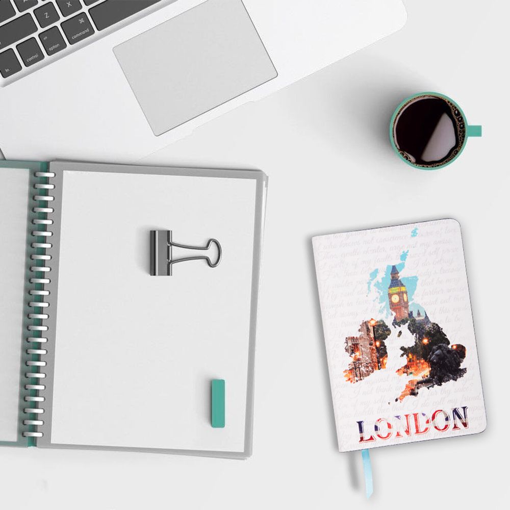 Ежедневник недатированный B6 (127х186 мм), BRAUBERG VISTA, под кожу, гибкий, 136 л., "Great Britain"