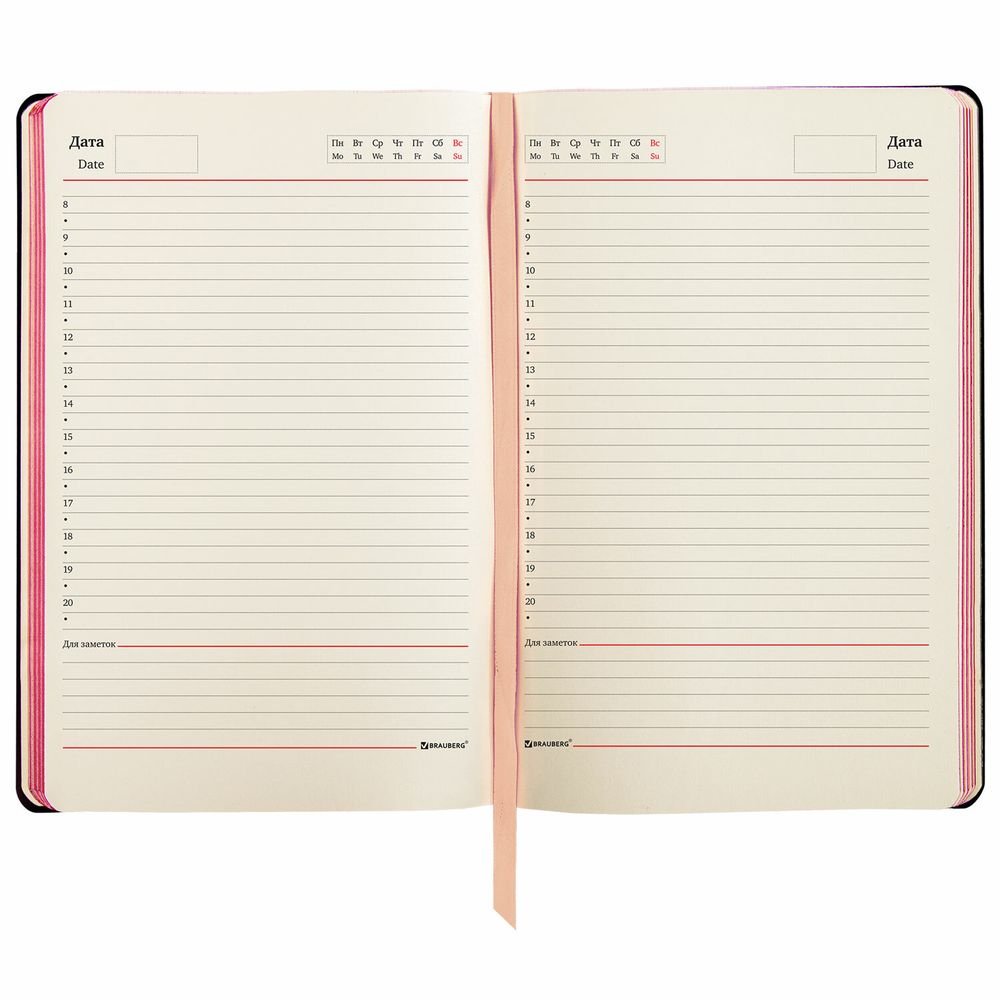 Ежедневник недатированный B6 (127х186 мм), BRAUBERG VISTA, под кожу, гибкий, 136 л., "Jazz"