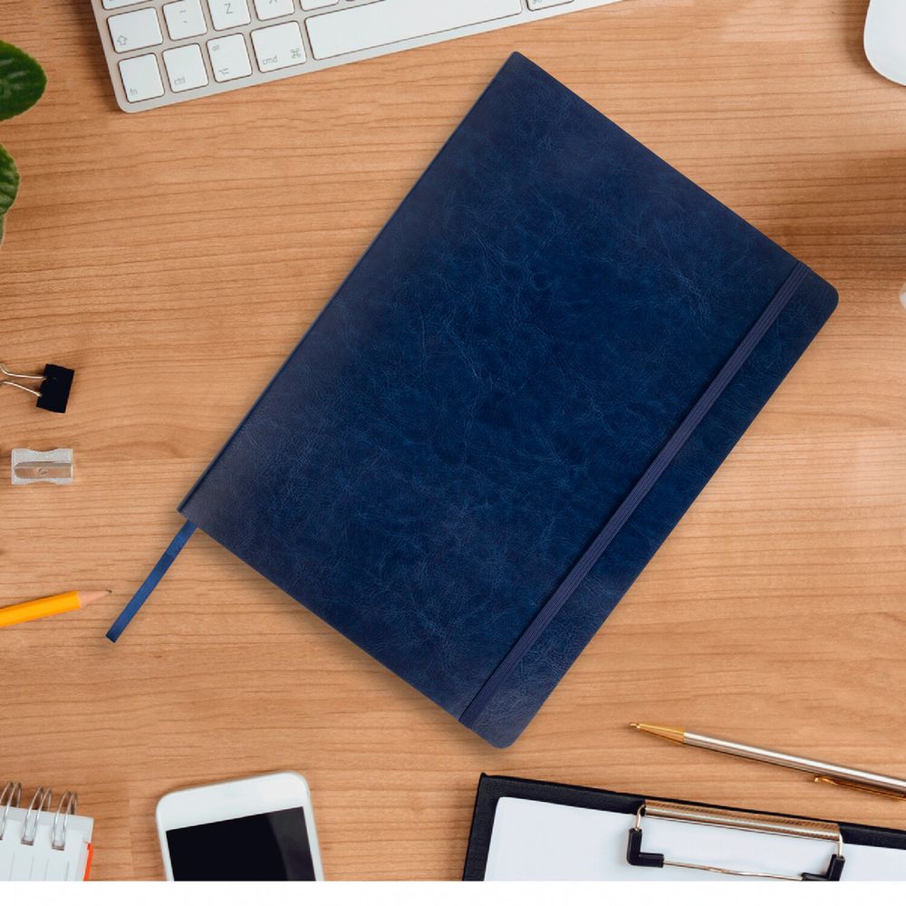 Ежедневник недатированный БОЛЬШОЙ ФОРМАТ 210х297 мм А4, BRAUBERG "Metropolis Ultra", 160 л., синий,113283