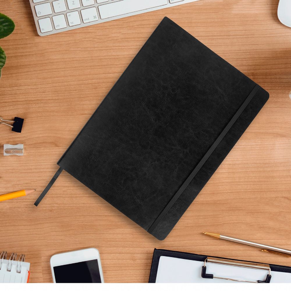 Ежедневник недатированный БОЛЬШОЙ ФОРМАТ 210х297 мм А4, BRAUBERG "Metropolis Ultra", 160 л., черный