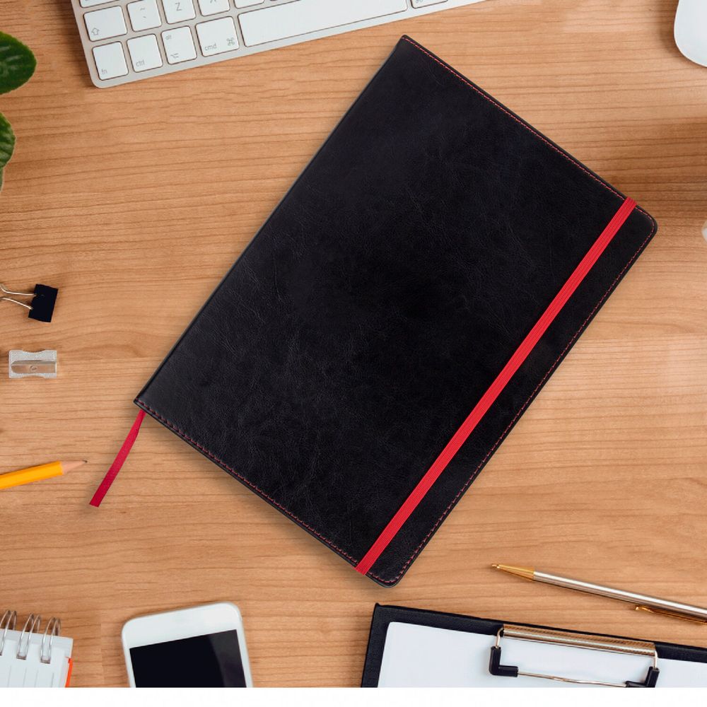 Ежедневник недатированный БОЛЬШОЙ ФОРМАТ 210х297 мм А4, BRAUBERG "Office", 160 л., черный