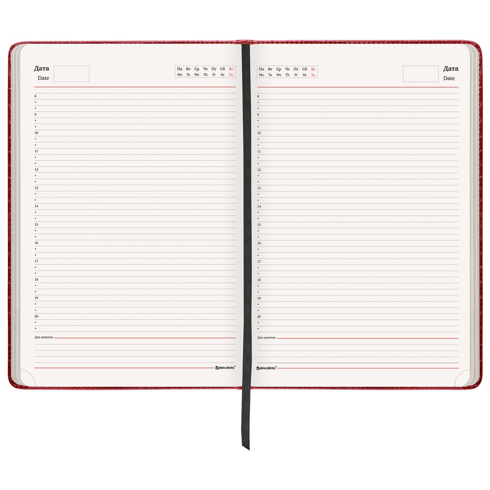 Ежедневник недатированный БОЛЬШОЙ ФОРМАТ 210х297 мм А4, BRAUBERG "Office", 160 л., красный