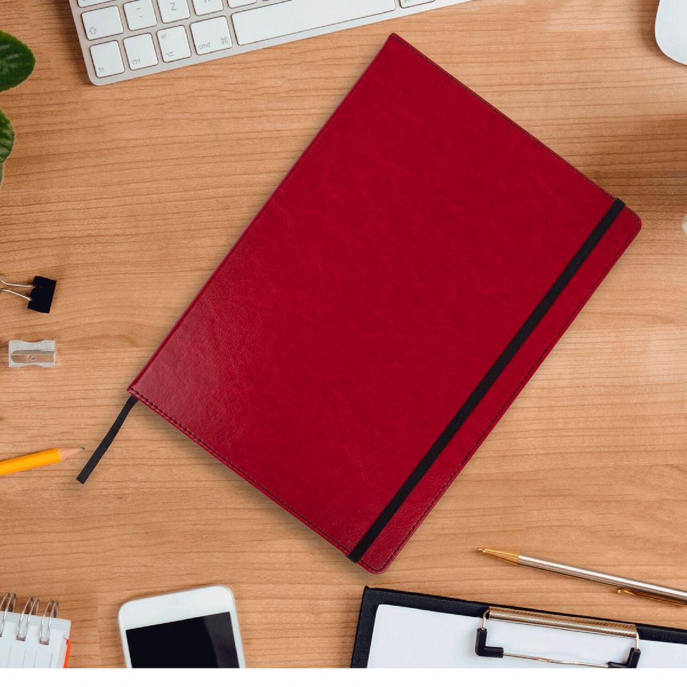 Ежедневник недатированный БОЛЬШОЙ ФОРМАТ 210х297 мм А4, BRAUBERG "Office", 160 л., красный