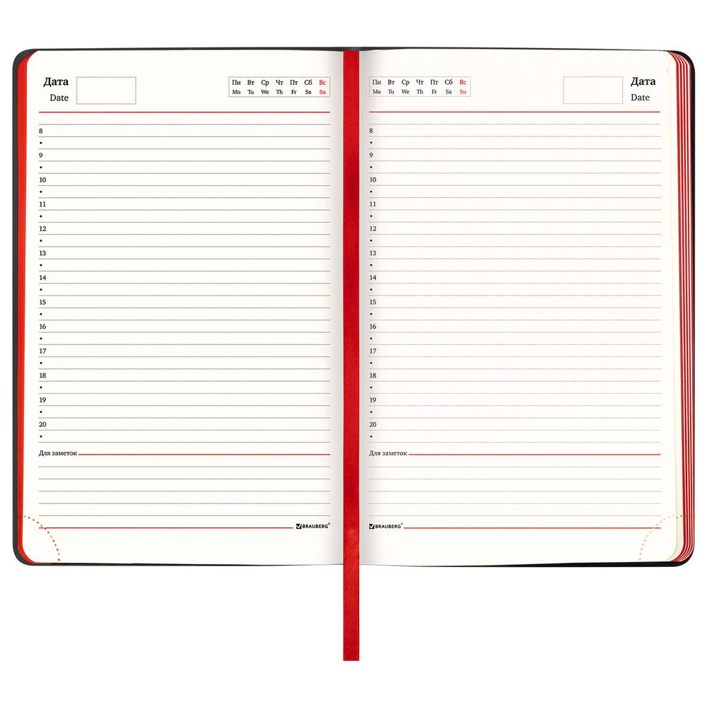 Ежедневник недатированный А5 138х213 мм BRAUBERG "Metropolis Mix", под кожу, 136 л., черный