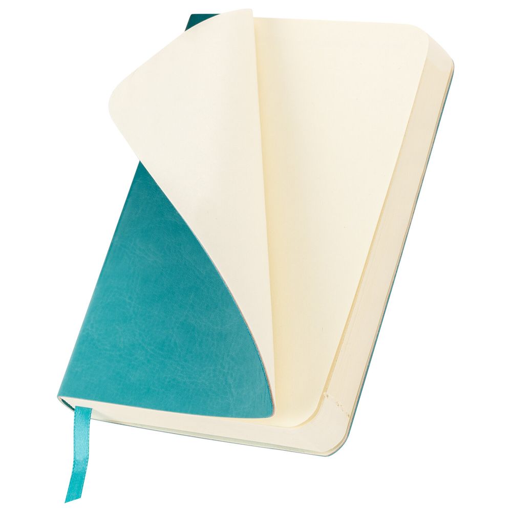 Ежедневник недатированный МАЛЫЙ 100х150 мм А6 BRAUBERG "Metropolis Ultra", под кожу, 160 л., бирюза