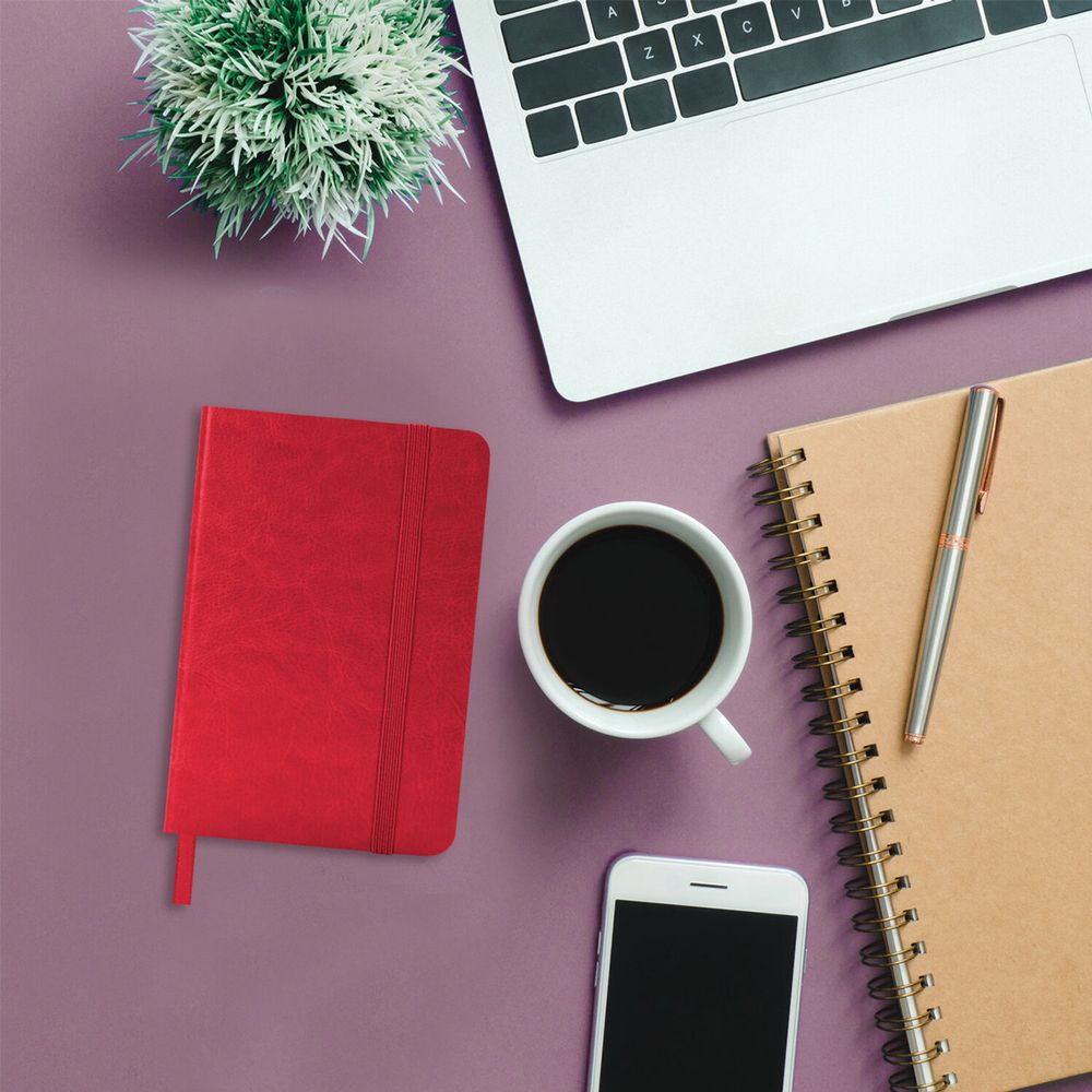 Ежедневник недатированный МАЛЫЙ 100х150 мм А6 BRAUBERG "Metropolis Ultra", под кожу, 160 л., красный