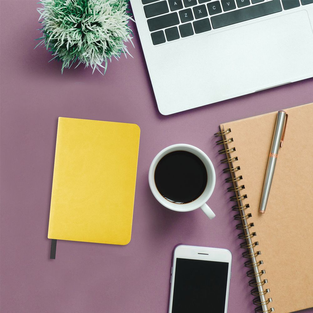 Ежедневник недатированный МАЛЫЙ 100х150 мм А6 BRAUBERG "Metropolis Mix", под кожу, 136 л., желтый