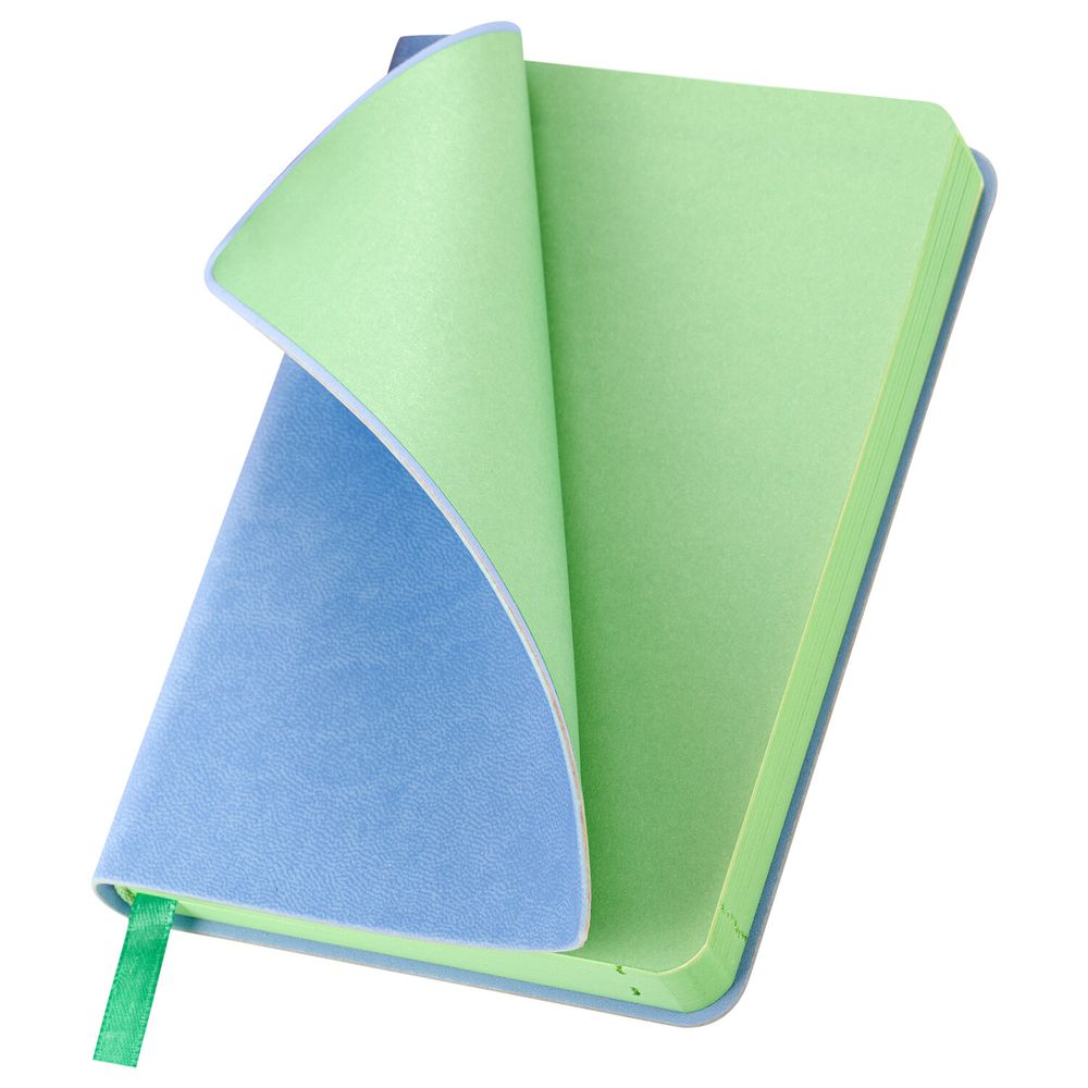 Ежедневник недатированный МАЛЫЙ 100х150 мм А6 BRAUBERG "Metropolis Mix", под кожу, 136 л., голубой