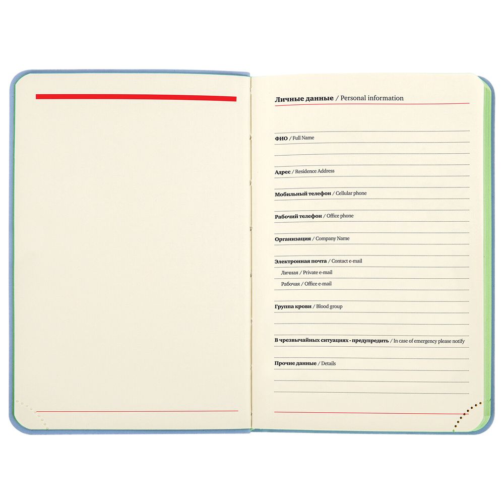 Ежедневник недатированный МАЛЫЙ 100х150 мм А6 BRAUBERG "Metropolis Mix", под кожу, 136 л., голубой