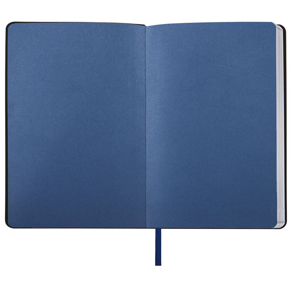 Ежедневник недатированный А5 138х213 мм BRAUBERG "Metallic", под кожу, 136 л., гибкий, синий