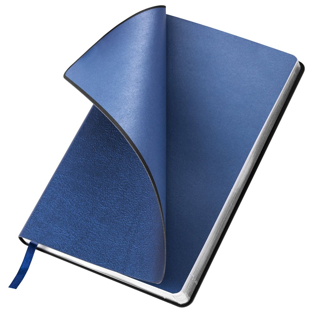 Ежедневник недатированный А5 138х213 мм BRAUBERG "Metallic", под кожу, 136 л., гибкий, синий