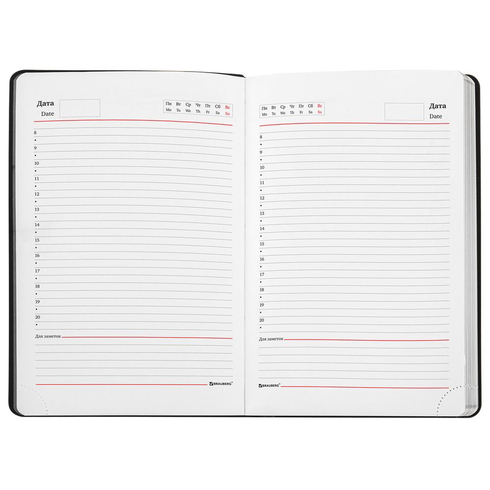 Ежедневник недатированный А5 138х213 мм BRAUBERG "Metallic", под кожу, 136 л., гибкий, серебряный