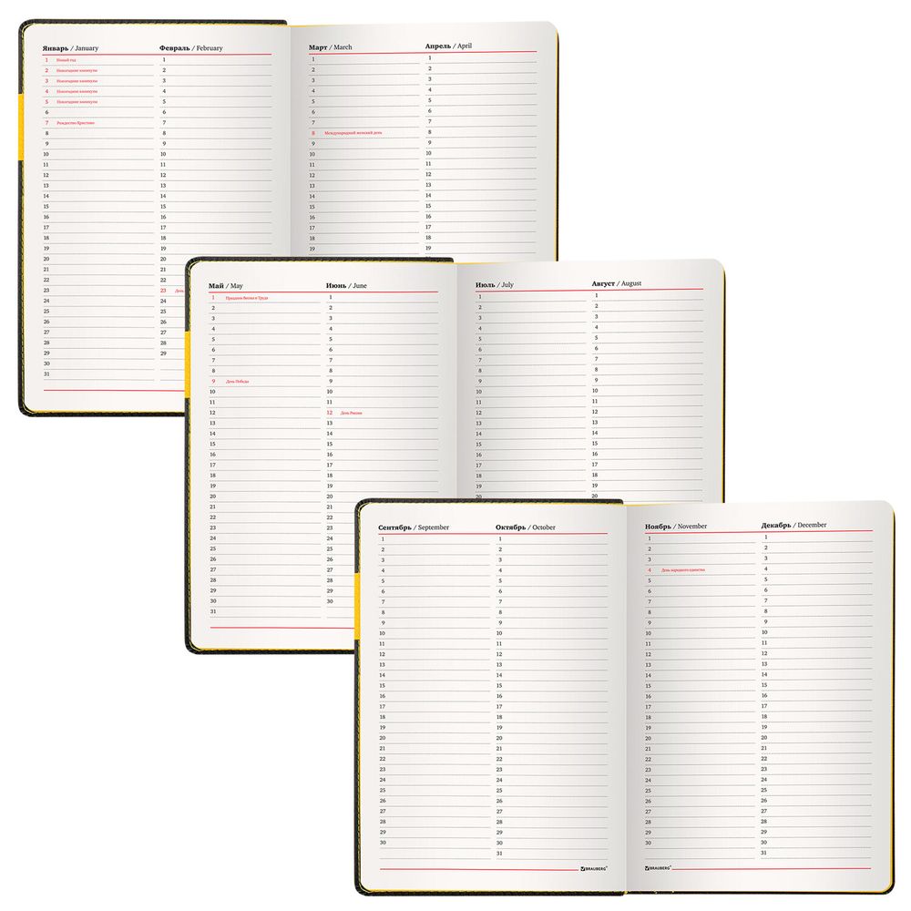 Ежедневник недатированный А5 (138х213 мм), BRAUBERG "AIM", под кожу, 136 л., черный