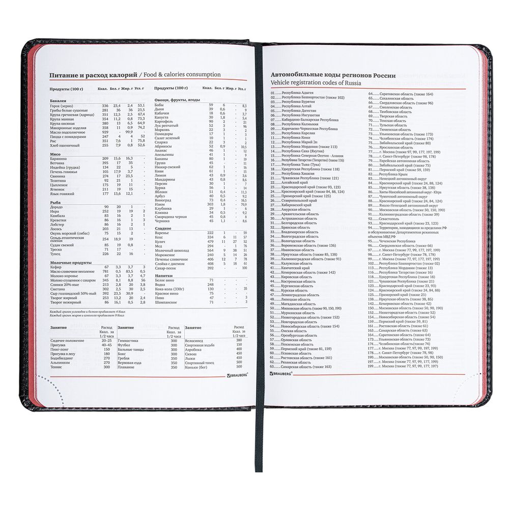 Ежедневник недатированный А5 138x213 мм BRAUBERG "Rainbow", под кожу, 136 л., черный/красный