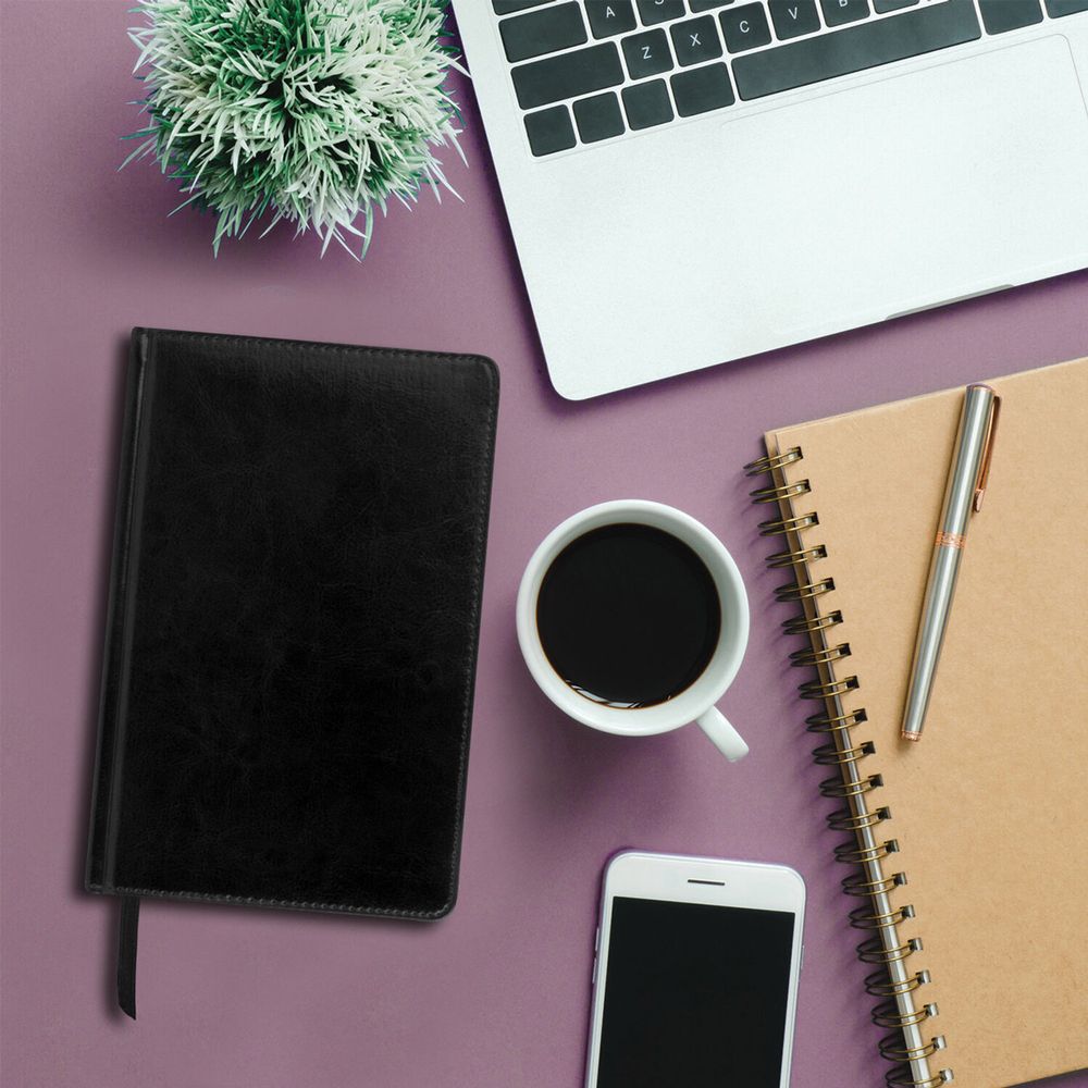 Ежедневник недатированный А5 (138х213 мм) BRAUBERG "Imperial", под кожу, 160 л., черный