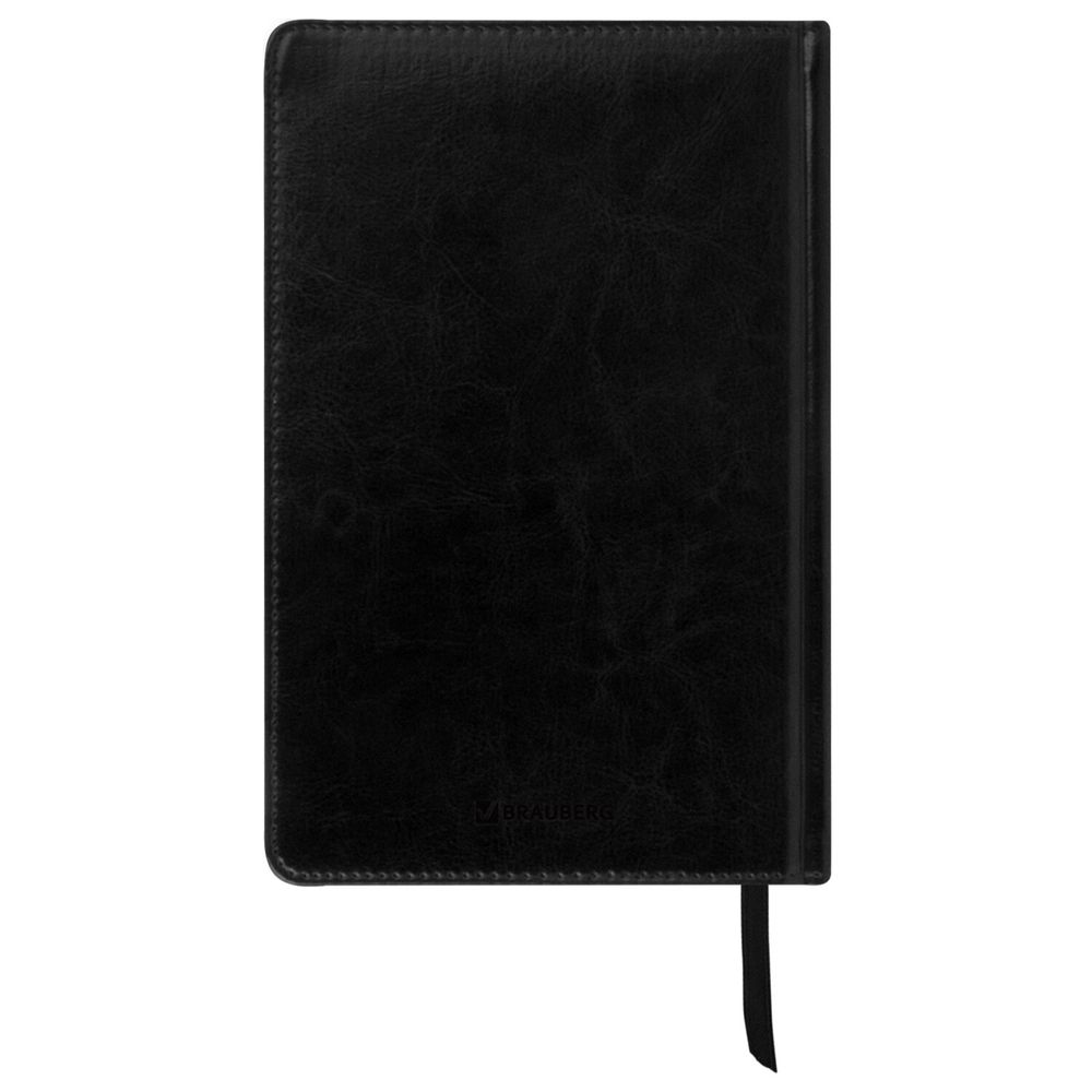 Ежедневник недатированный А5 (138х213 мм) BRAUBERG "Imperial", под кожу, 160 л., черный