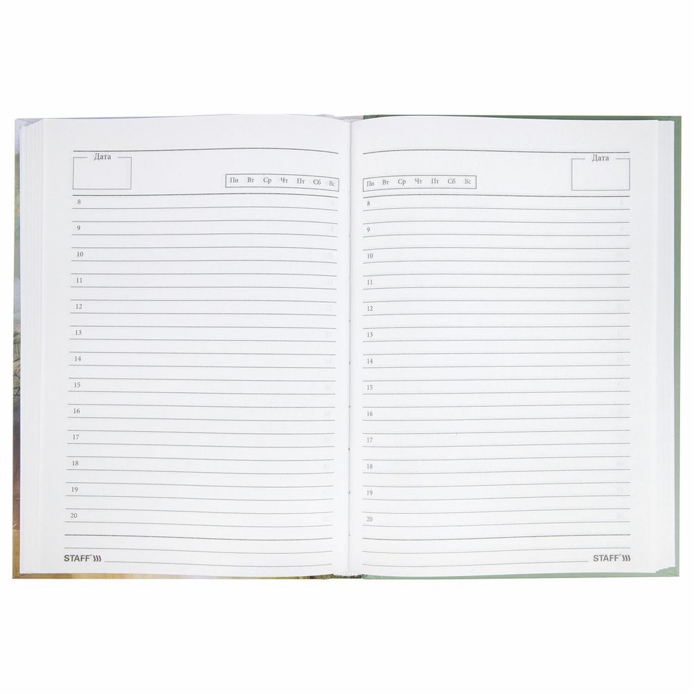 Ежедневник недатированный А5 (145х215 мм), ламинированная обложка, 128 л., STAFF, 