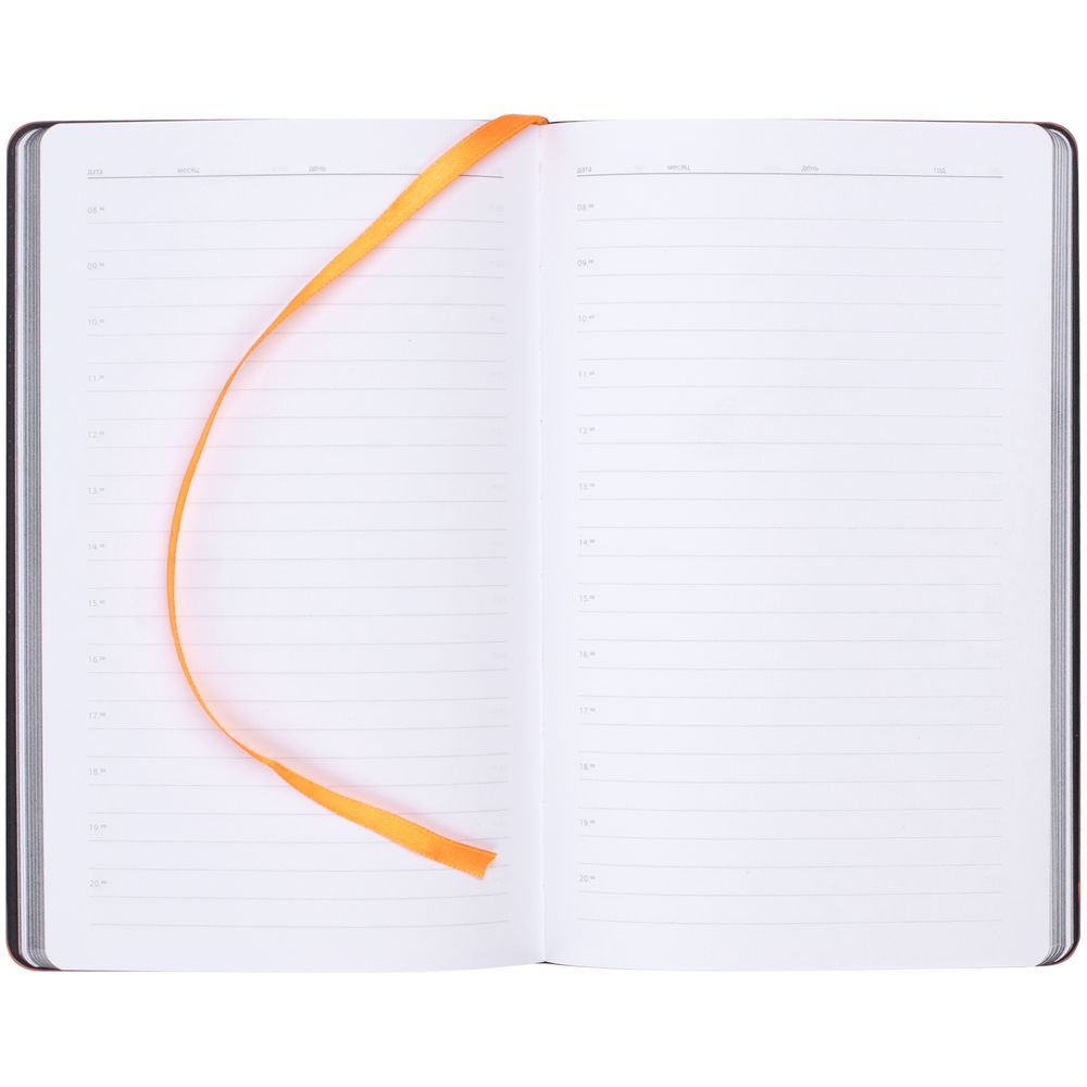 Ежедневник Trait недатированный черный с оранжевым