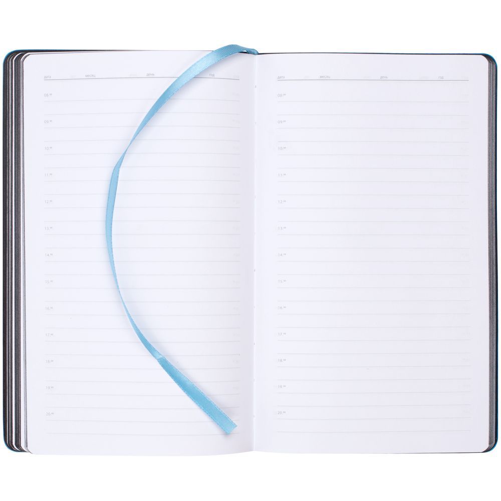 Ежедневник Trait недатированный черный с голубым