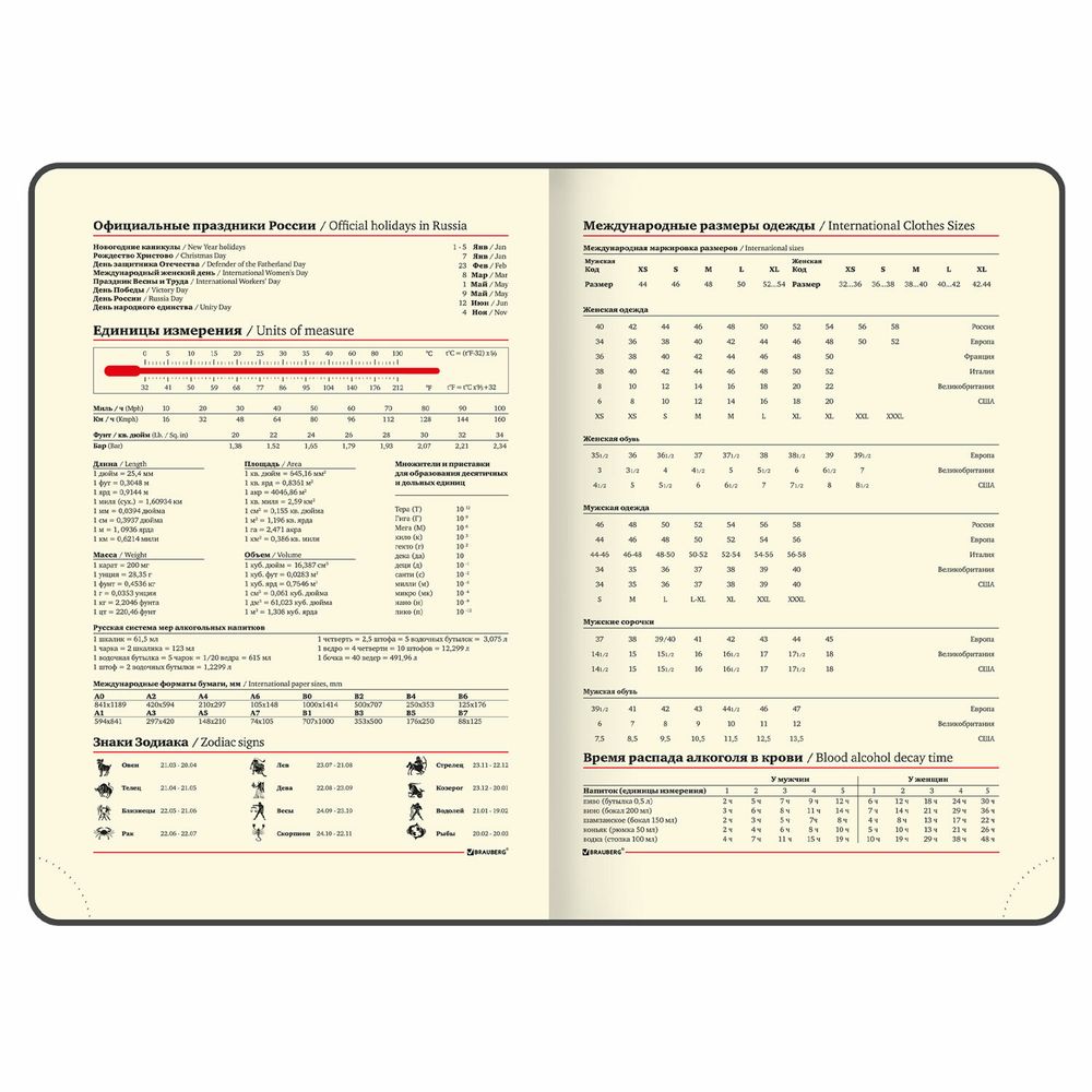 Ежедневник недатированный БОЛЬШОЙ ФОРМАТ 210х297 мм А4, BRAUBERG 