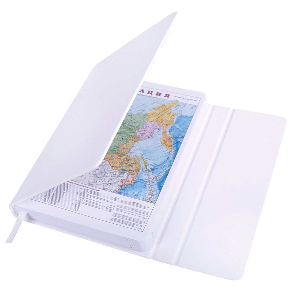 Ежедневник недатированный А5 138х213 мм BRAUBERG "Towny", под кожу, магнитный клапан, 160 л., белый