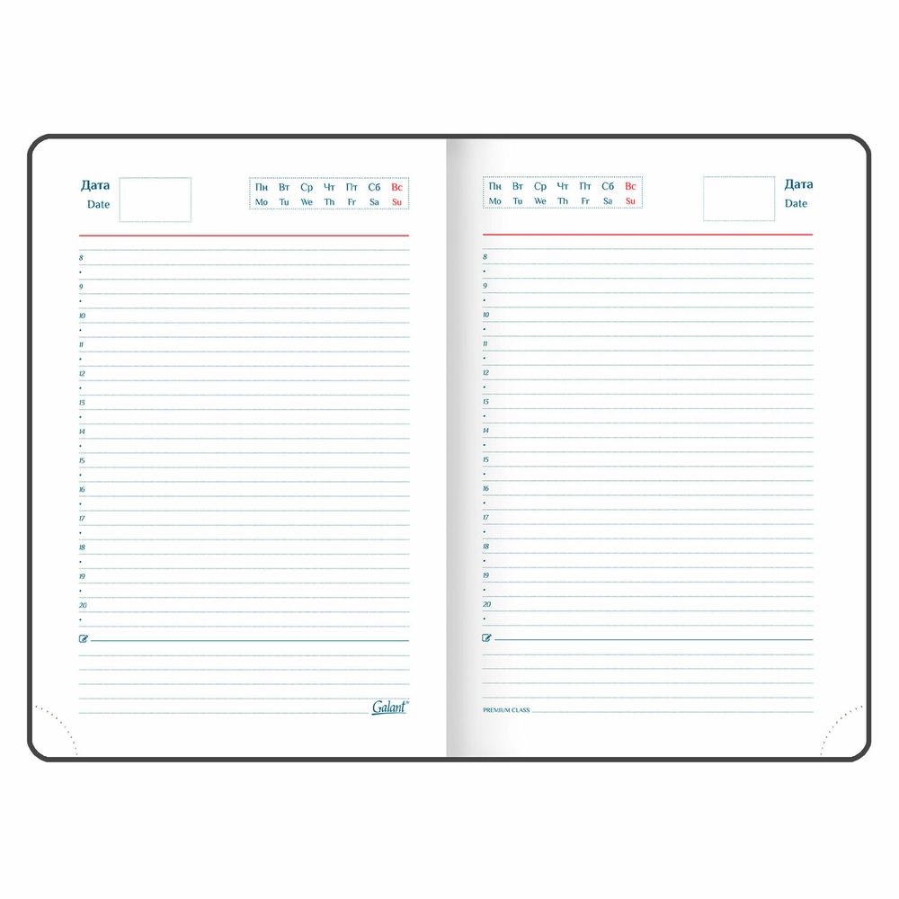 Ежедневник недатированный А5 148х218 мм GALANT "Ritter", под кожу, 160 л., черный