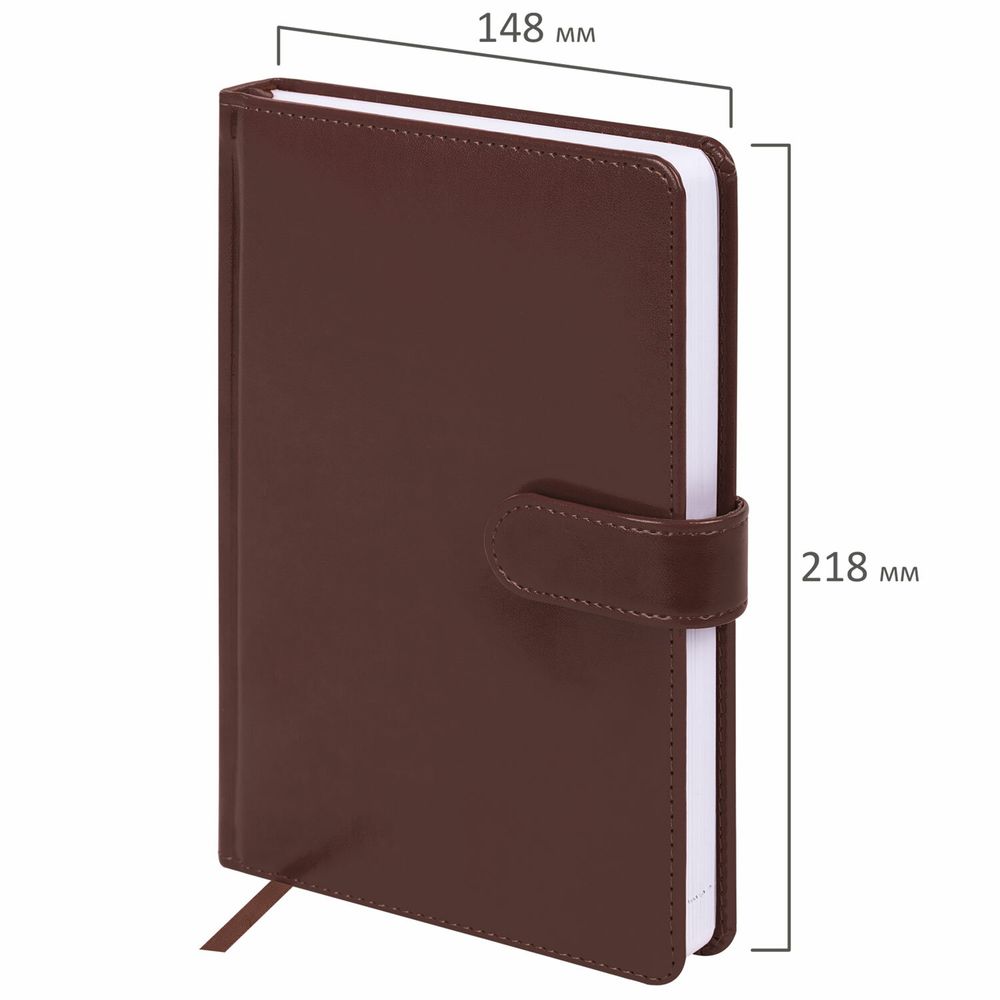 Ежедневник недатированный А5 148х218 мм GALANT "Ritter", под кожу, 160 л., коричневый
