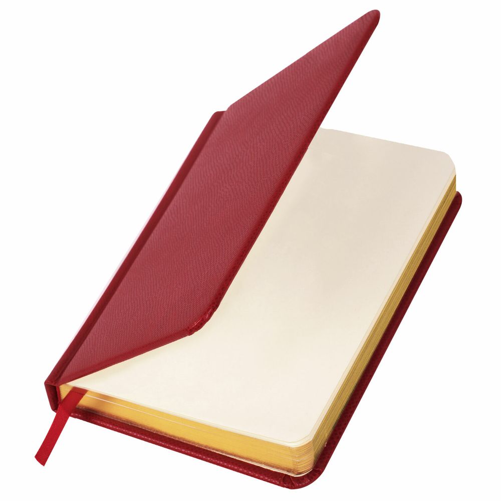 Ежедневник недатированный МАЛЫЙ ФОРМАТ 100x150 мм А6 BRAUBERG "Iguana", под кожу, 160 л., красный