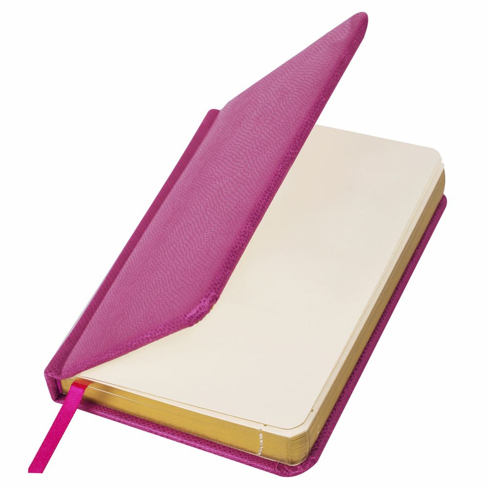 Ежедневник недатированный МАЛЫЙ ФОРМАТ 100x150мм А6 BRAUBERG Iguana под кожу, 160 л., розовый