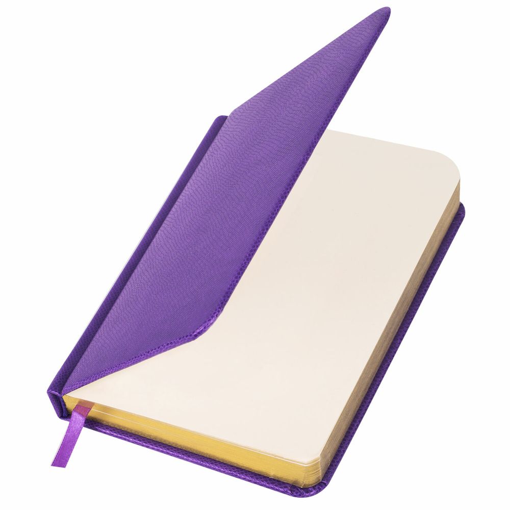 Ежедневник недатированный МАЛЫЙ ФОРМАТ 100x150 мм А6 BRAUBERG "Iguana", под кожу,160 л., сиреневый