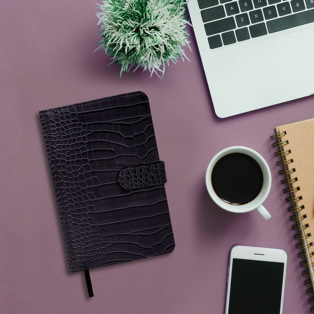 Еженедельник недатированный А5 145х215 мм, BRAUBERG "Party", под кожу, 64 л., черный