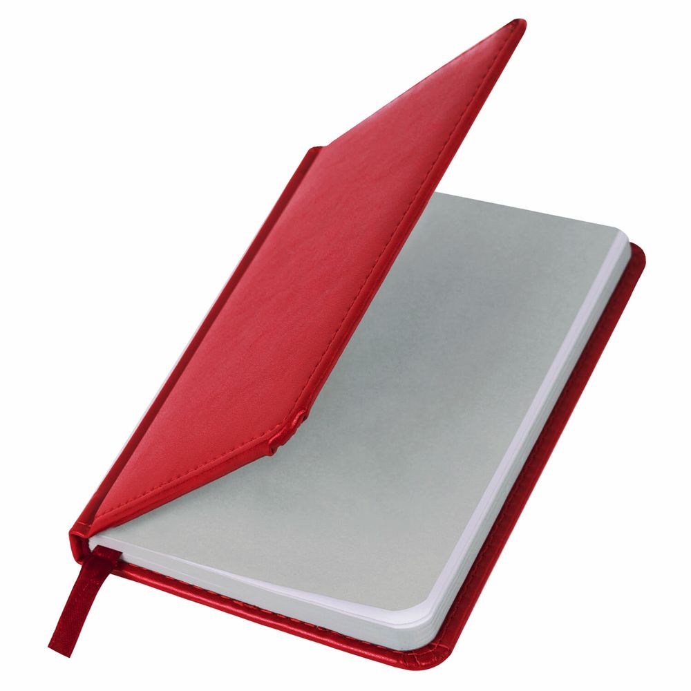 Еженедельник недатированный МАЛЫЙ ФОРМАТ 95х155 мм А6 BRAUBERG "Rainbow", под кожу, 64 л., красный